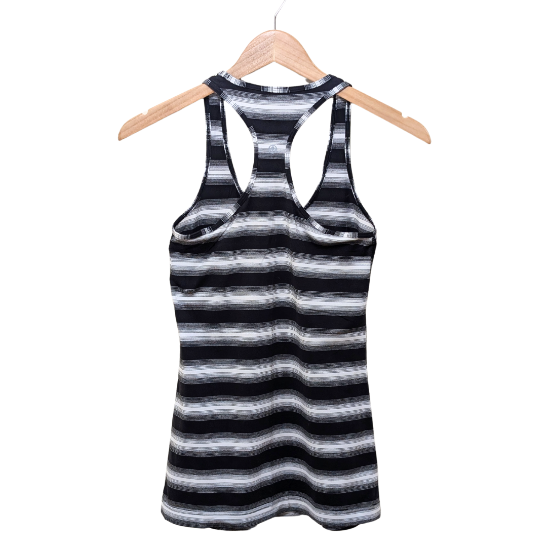 Lululemon Cool Racerback Tank Top Capilano Stripe Black / White Size Small