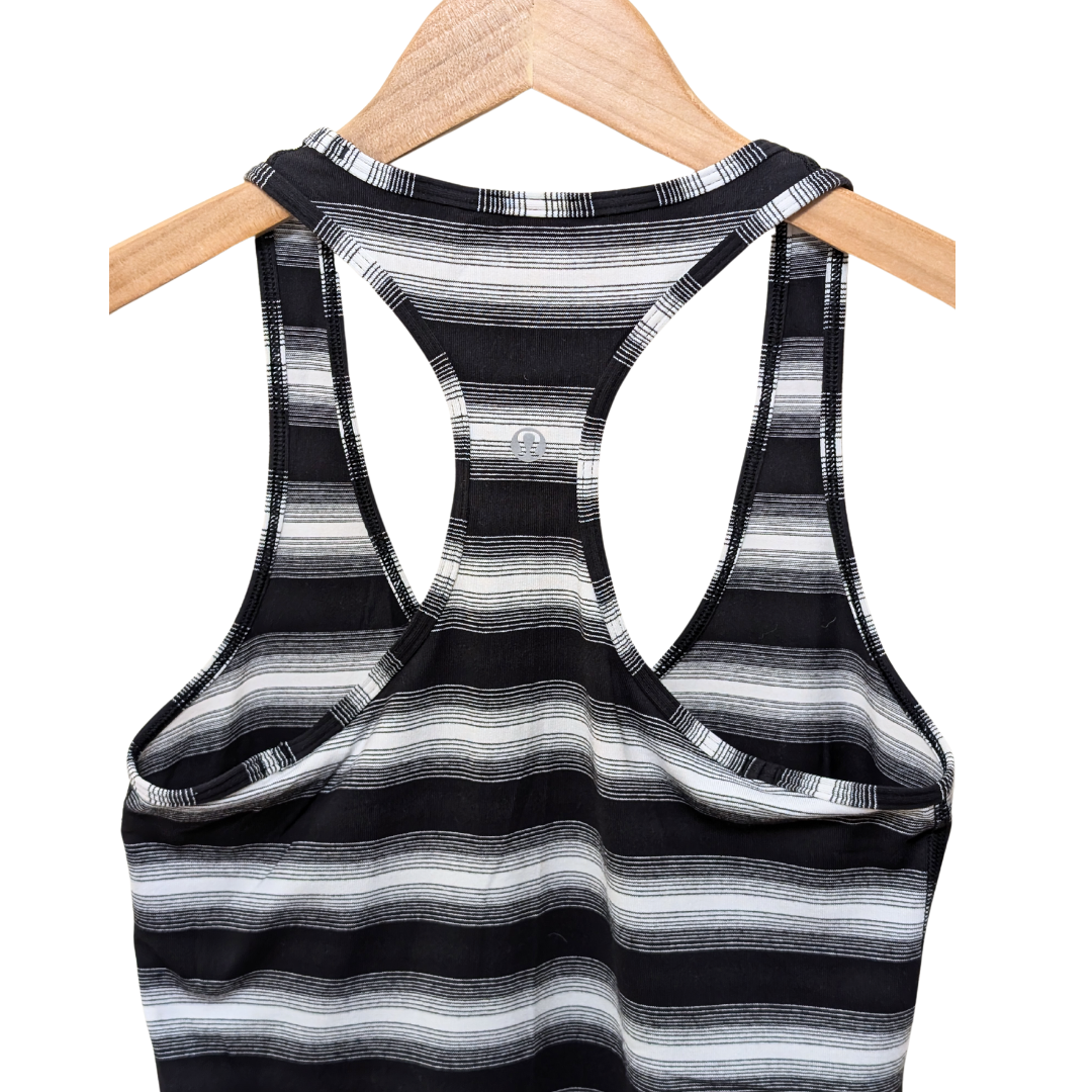 Lululemon Cool Racerback Tank Top Capilano Stripe Black / White Size Small