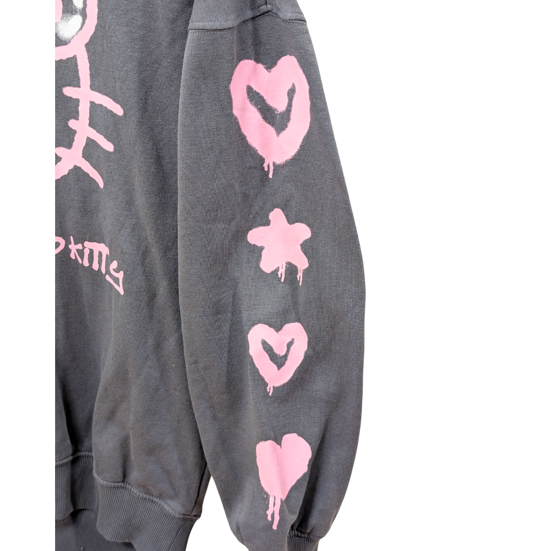 H&M Sanrio Hello Kitty Pink & Gray Hoodie Sweatshirt Size Medium