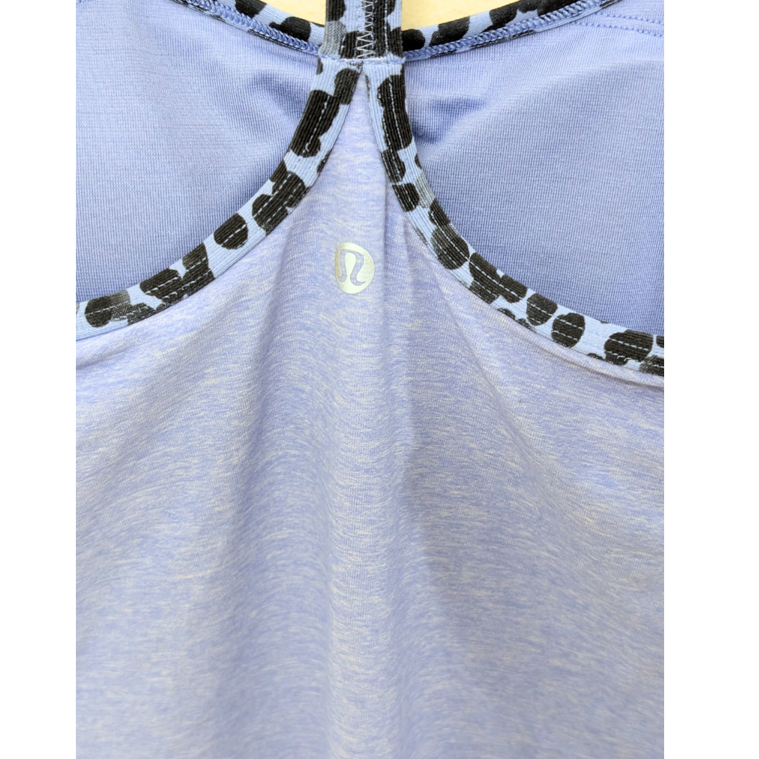 Lululemon Power Y Tank Top Luon Heathered Lullaby Size 4