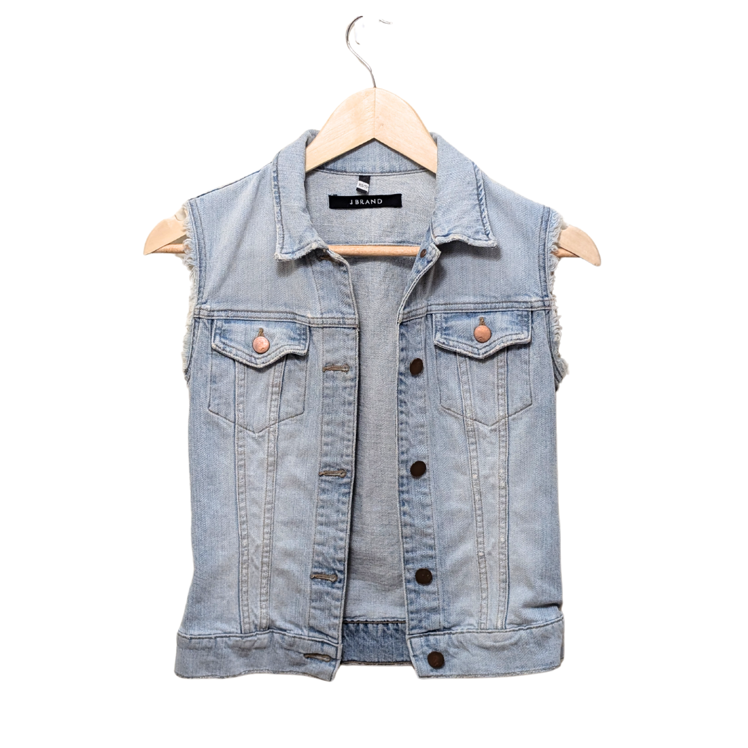 J brand denim jacket on white background